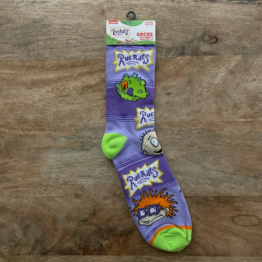 5/$20 NEW Adult Rugrats Socks-Tommy Chuckie Reptar